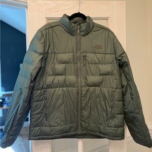 The North Face Men's Olive Green Quilted Puffer Jacket